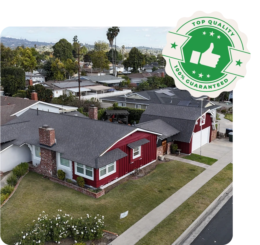 Completed roofing project in Southern California